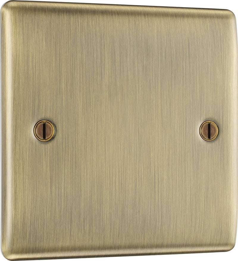 BG Electrical Nexus Metal Antique Brass - Single, blank plate