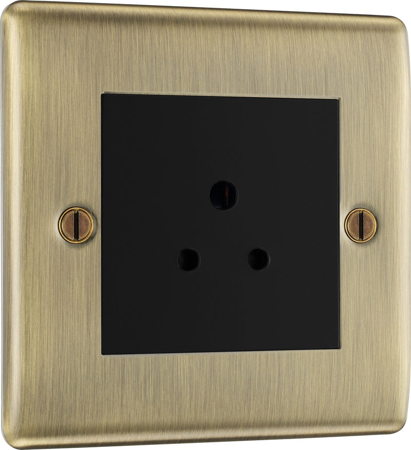 BG Electrical Nexus Metal Antique Brass - 2A, single, unswitched, round pin