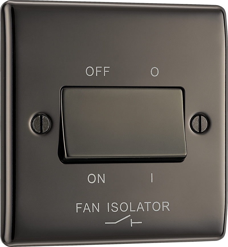 BG Electrical Nexus Metal Black Nickel - Triple pole fan isolator