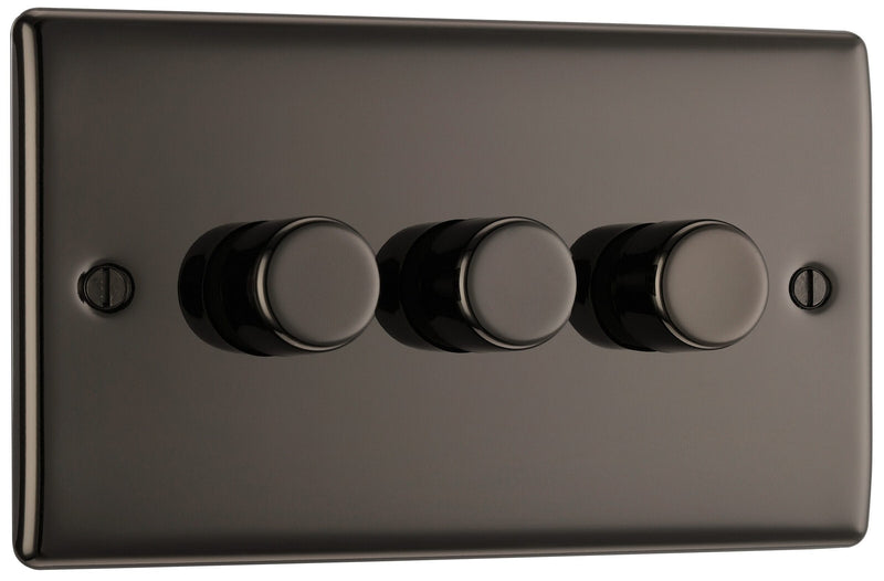 BG Electrical Nexus Metal Black Nickel - Triple, 2 way push 200W