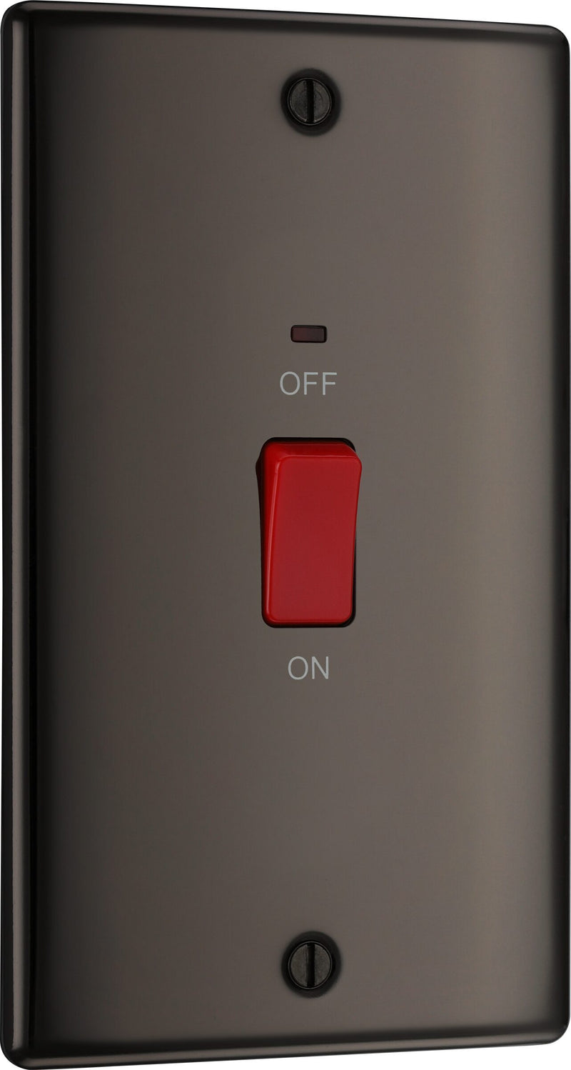 BG Electrical Nexus Metal Black Nickel - 45A, double pole, large plate, with indicator