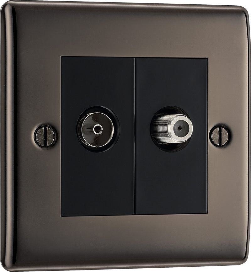 BG Electrical Nexus Metal Black Nickel - Double, satellite and co-axial