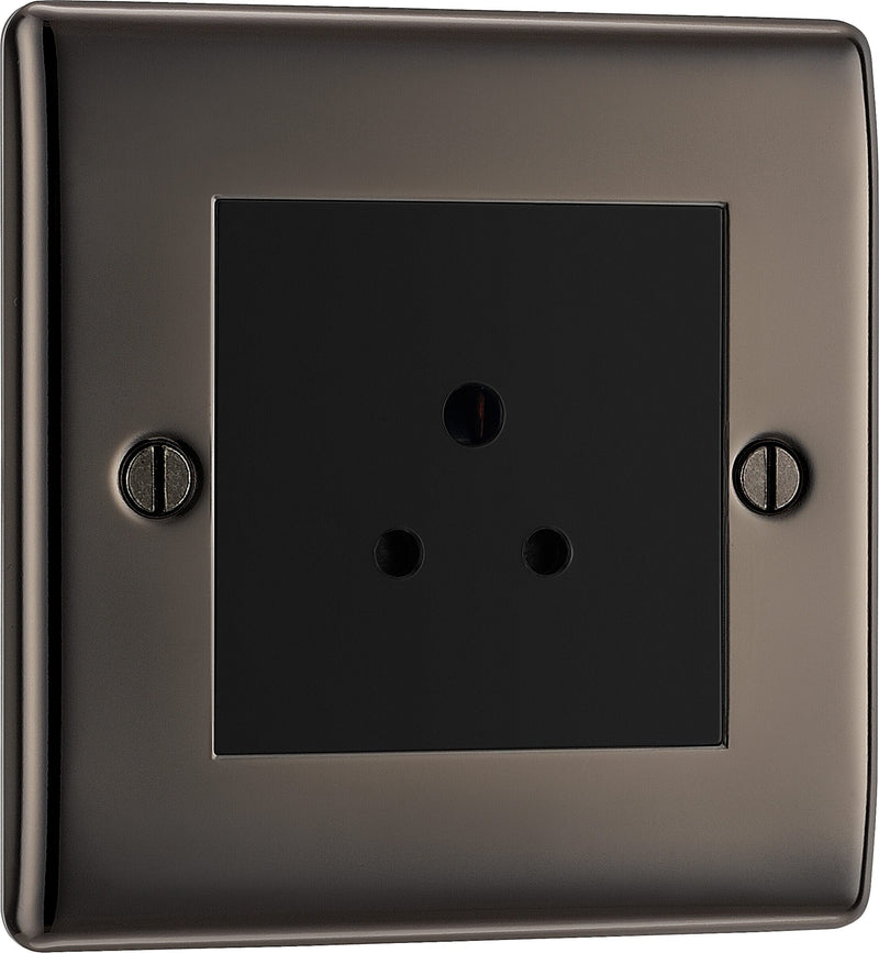 BG Electrical Nexus Metal Black Nickel - 2A, Single, unswitched, round pin