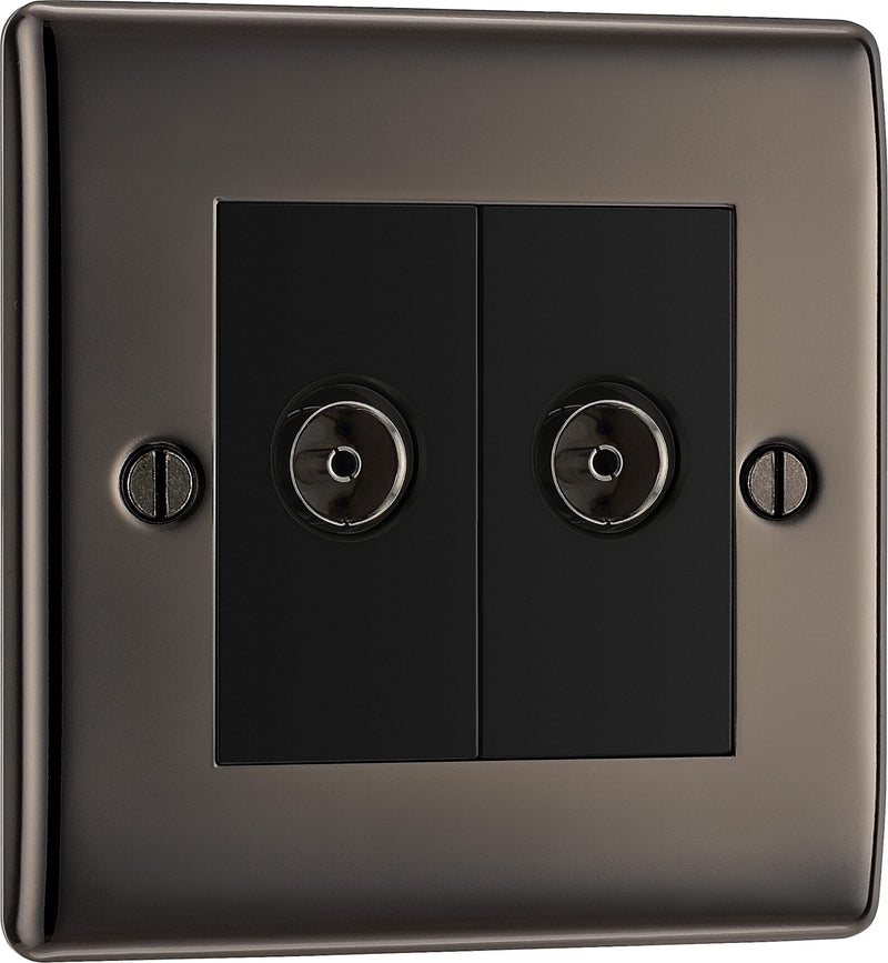 BG Electrical Nexus Metal Black Nickel - Double, isolated, co-axial