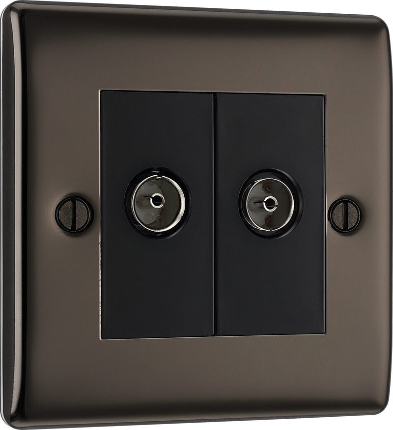 BG Electrical Nexus Metal Black Nickel - Double, TV/FM
