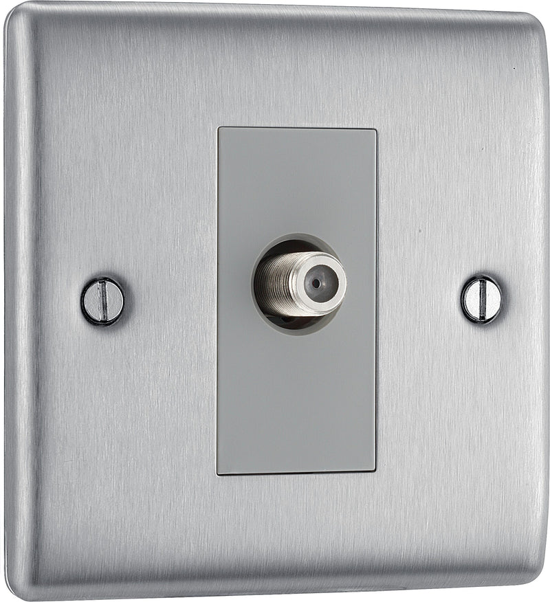 BG Electrical Nexus Metal Brushed Steel - Single, satellite