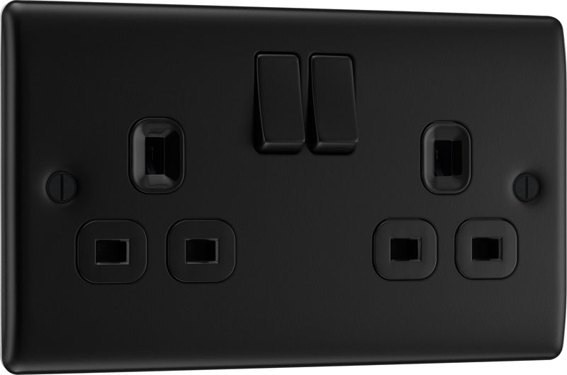 BG Electrical Nexus Metal Matt Black - Double, switched, double pole