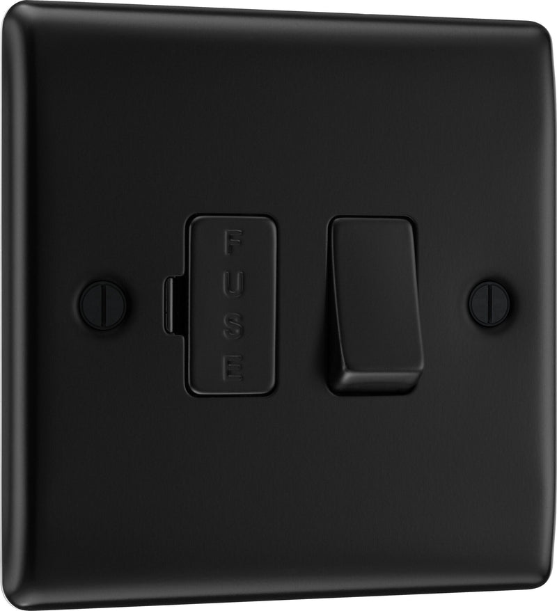 BG Electrical Nexus Metal Matt Black - Switched and fused
