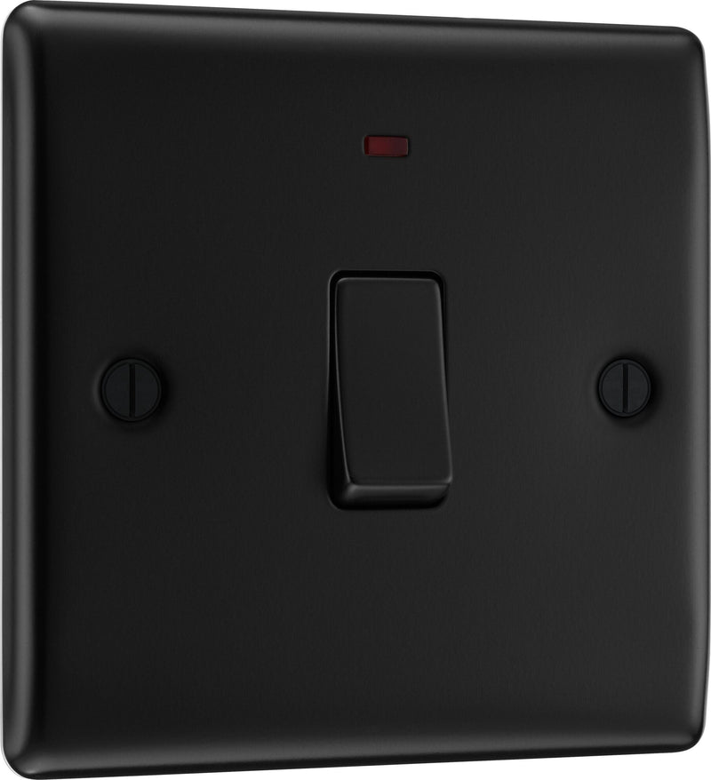 BG Electrical Nexus Metal Matt Black - 20A, double pole, with indicator
