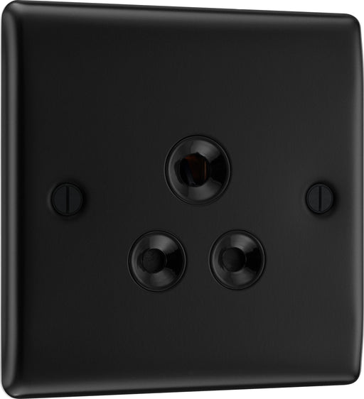 BG Electrical Nexus Metal Matt Black - 5A, single, unswitched, round pin