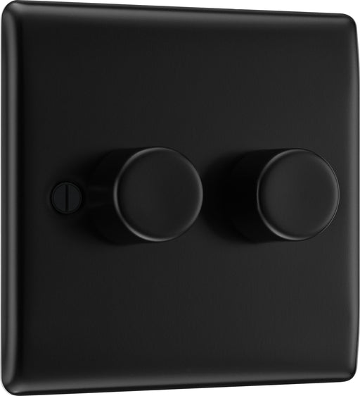 BG Electrical Nexus Metal Matt Black - Double, 2 way push 200W