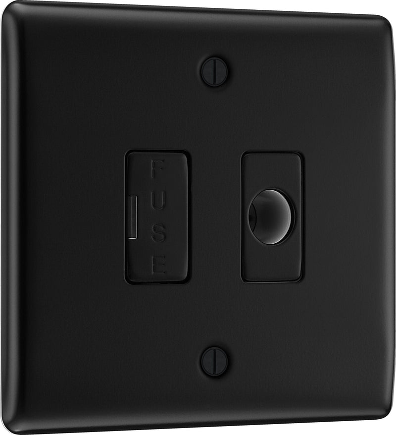 BG Electrical Nexus Metal Matt Black - Unswitched and fused with flex outlet