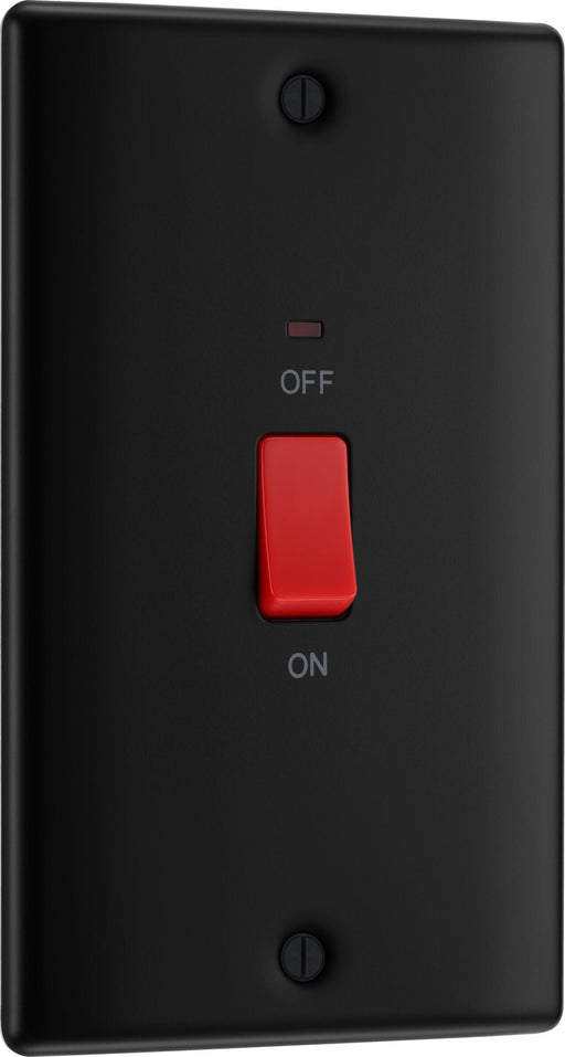 BG Electrical Nexus Metal Matt Black - 45A, double pole, large plate, with indicator