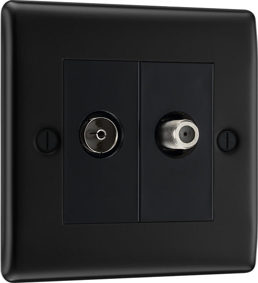 BG Electrical Nexus Metal Matt Black - Double satellite and co-axial