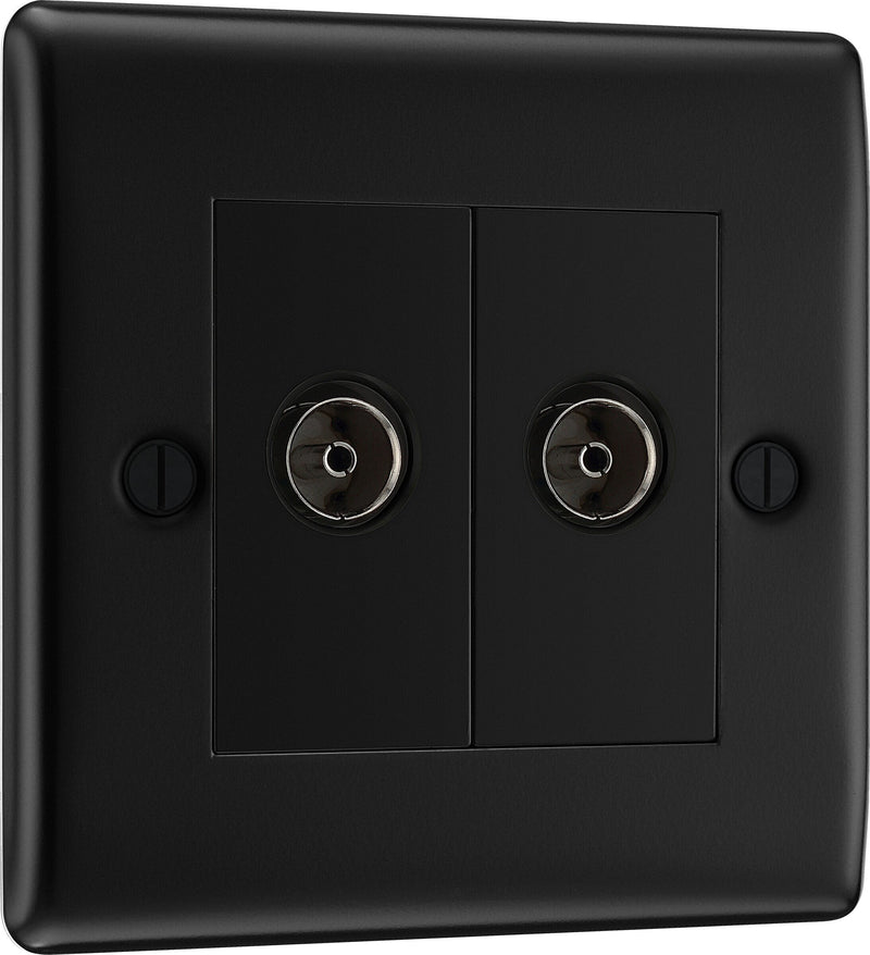 BG Electrical Nexus Metal Matt Black - Double isolated, co-axial