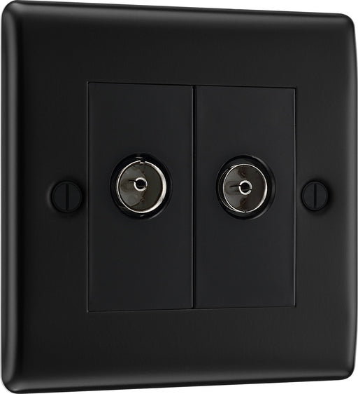 BG Electrical Nexus Metal Matt Black - Double, TV/FM