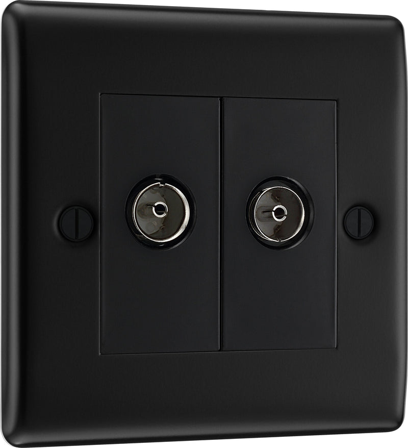 BG Electrical Nexus Metal Matt Black - Double, TV/FM