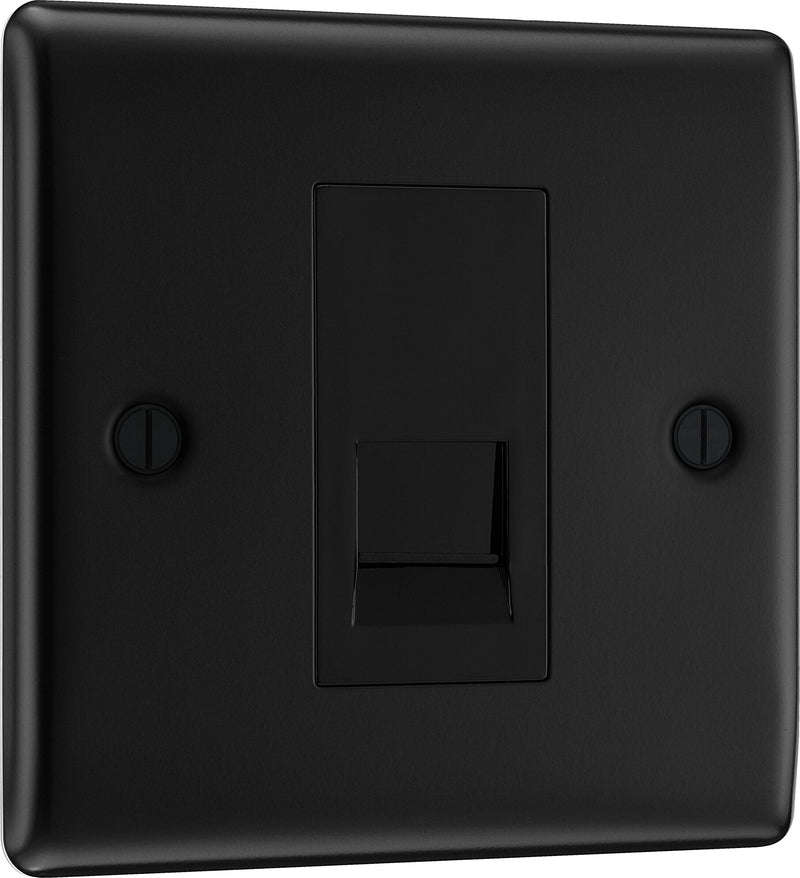 BG Electrical Nexus Metal Matt Black - Single, telephone socket, master