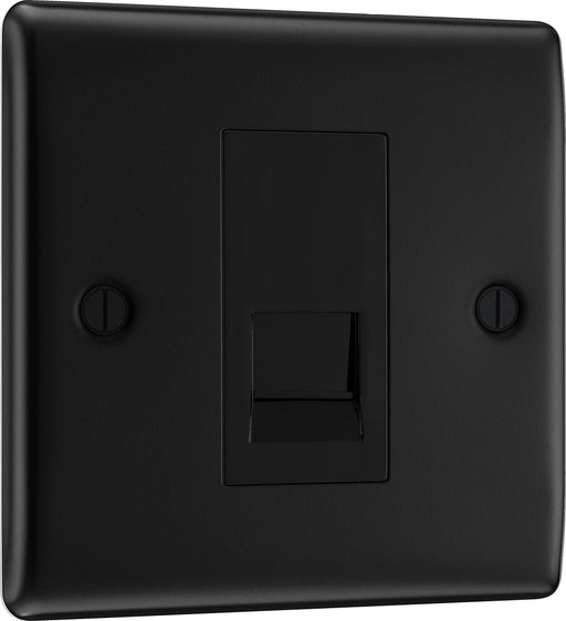 BG Electrical Nexus Metal Matt Black - Single, RJ11 telephone socket