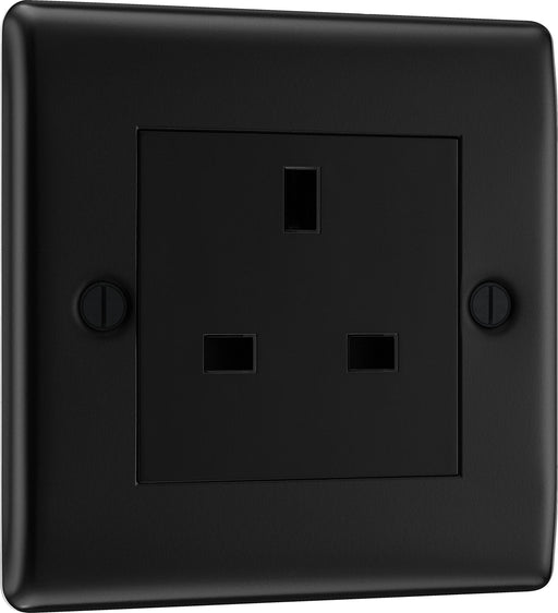 BG Electrical Nexus Metal Matt Black - Single unswitched, double pole