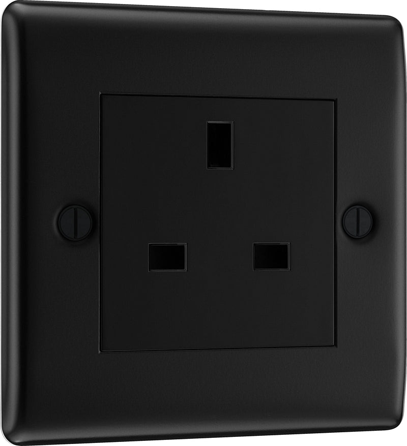 BG Electrical Nexus Metal Matt Black - Single unswitched, double pole