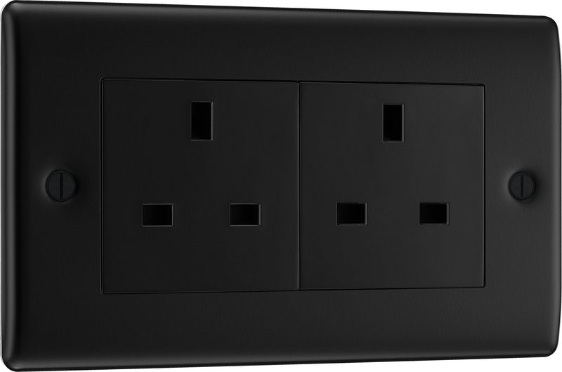 BG Electrical Nexus Metal Matt Black - Double unswitched, double pole