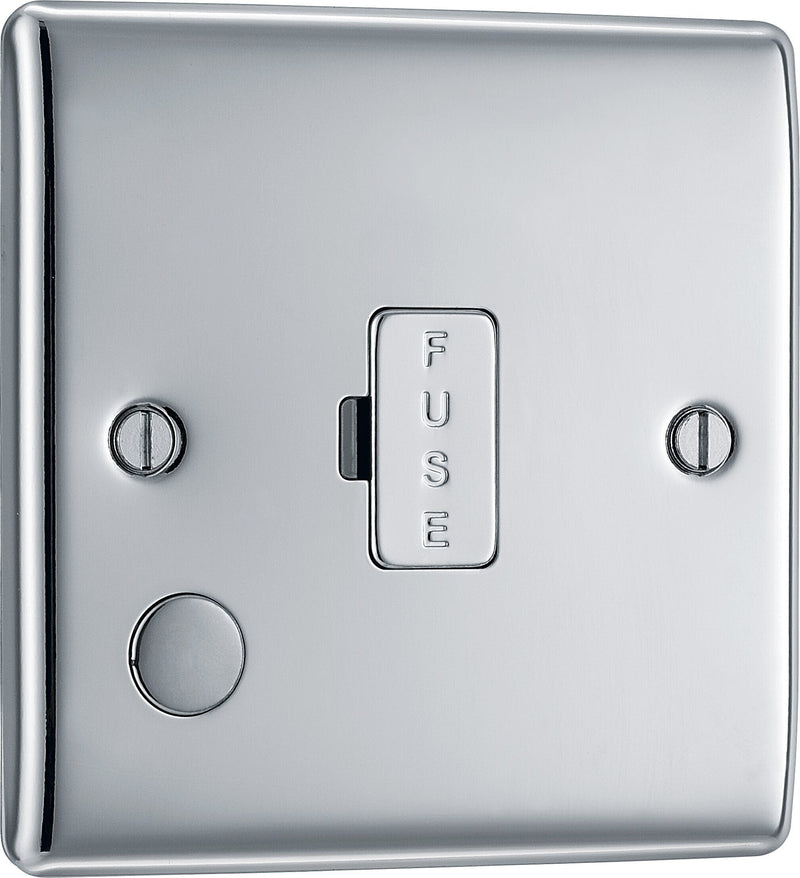 BG Electrical Nexus Metal Polished Chrome - Unswitched and fused with flex outlet