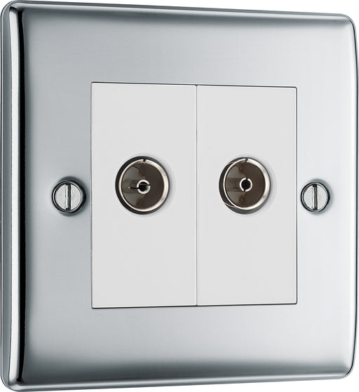 BG Electrical Nexus Metal Polished Chrome - Double, TV/FM
