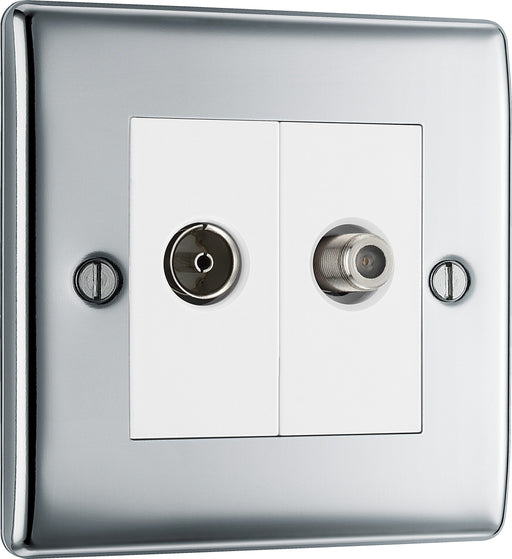 BG Electrical Nexus Metal Polished Chrome - Double, satellite and co-axial