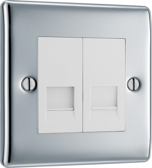 BG Electrical Nexus Metal Polished Chrome - Double, telephone socket, secondary