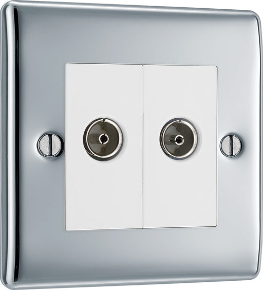 BG Electrical Nexus Metal Polished Chrome - Double, isolated, co-axial