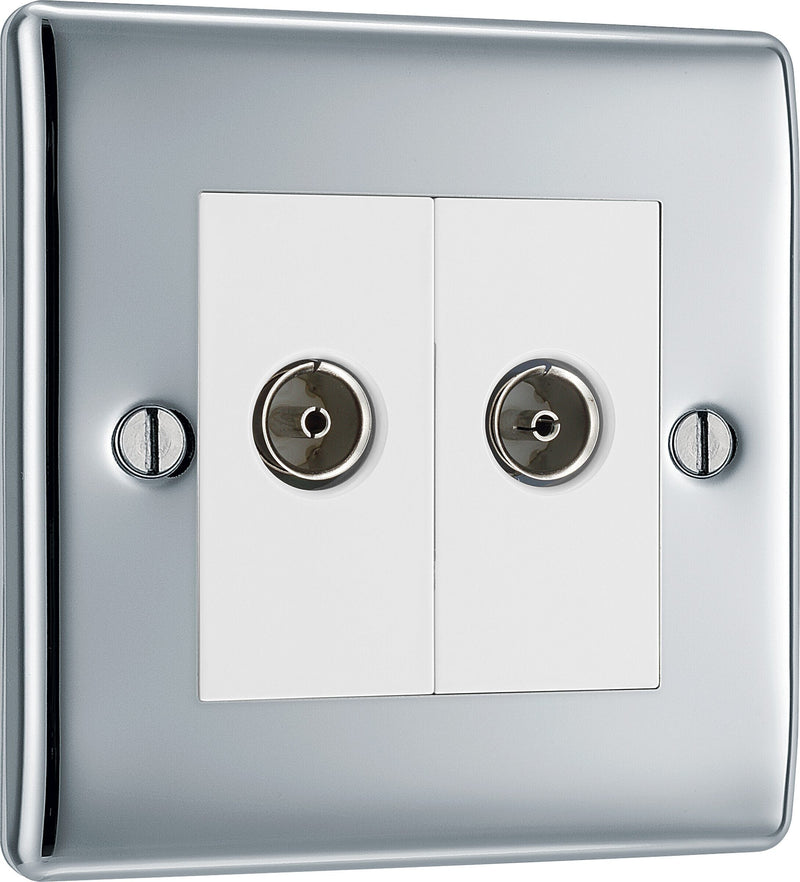 BG Electrical Nexus Metal Polished Chrome - Double, isolated, co-axial