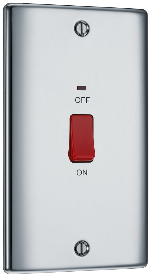 BG Electrical Nexus Metal Polished Chrome - 45A, double pole, large plate, with indicator