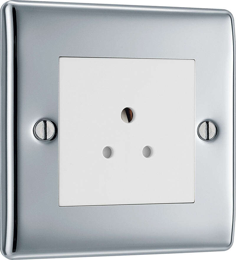 BG Electrical Nexus Metal Polished Chrome - 2A, Single, unswitched, round pin