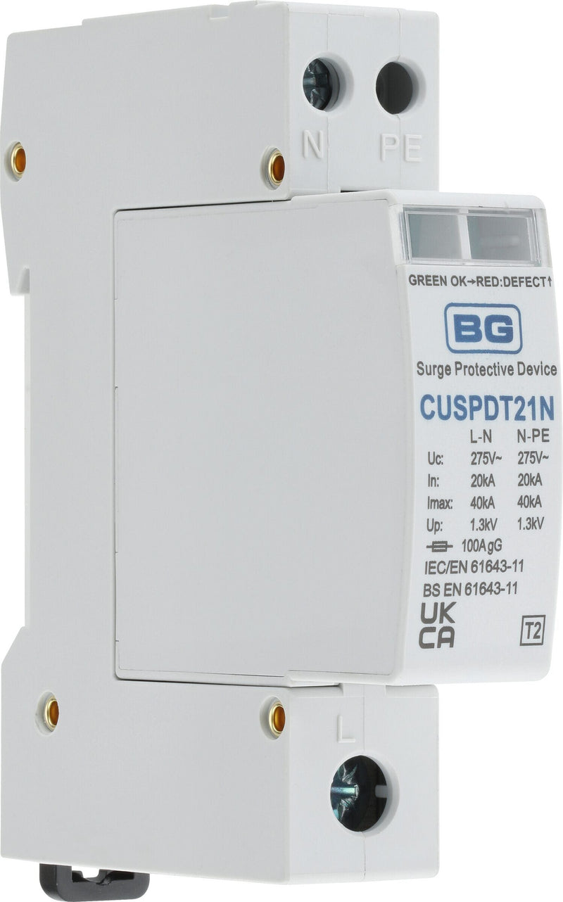 BG Circuit Protection SPD - Type 2, 1 module, No MCB needed TNS,PME,& TT systems