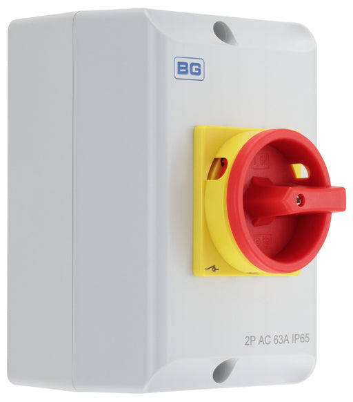 BG Circuit Protection Rotary Isolator 2 Pole - 63A, 2-Pole AC, Rotary Isolator