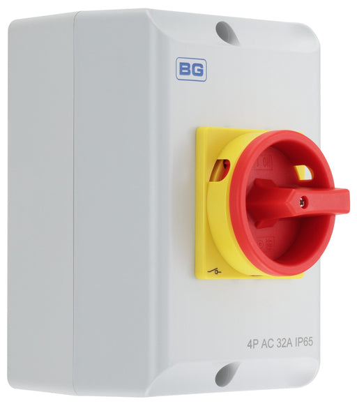 BG Circuit Protection Rotary Isolator 4 Pole - 32A, 4-Pole AC, Rotary Isolator