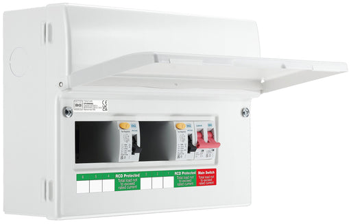 BG Circuit Protection Dual RCD - 12 module, 6 way, 100A Main Switch, 63A/63A Type A RCD