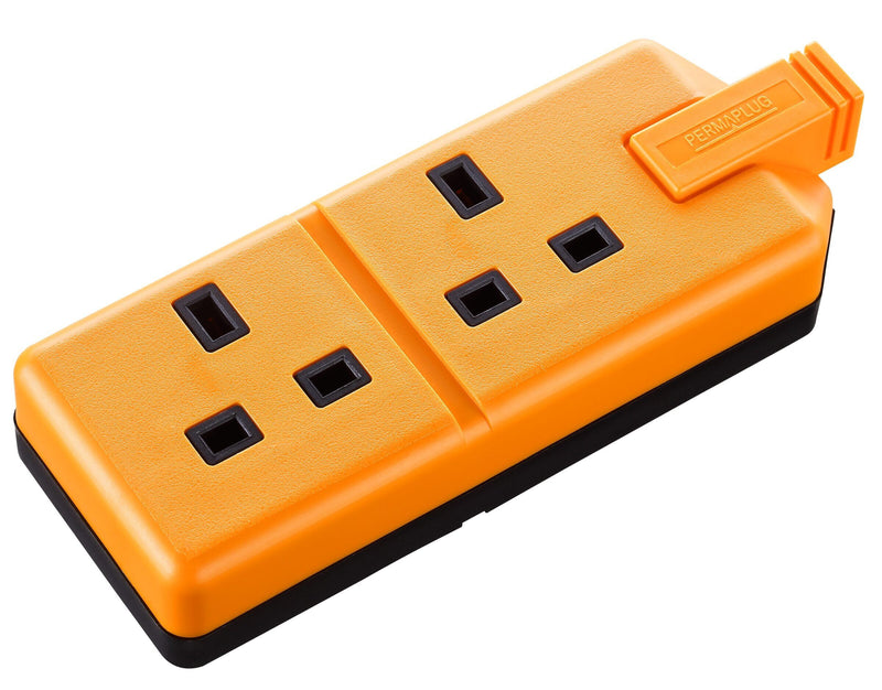 Masterplug Basic - 2 Sockets, 13A, Orange