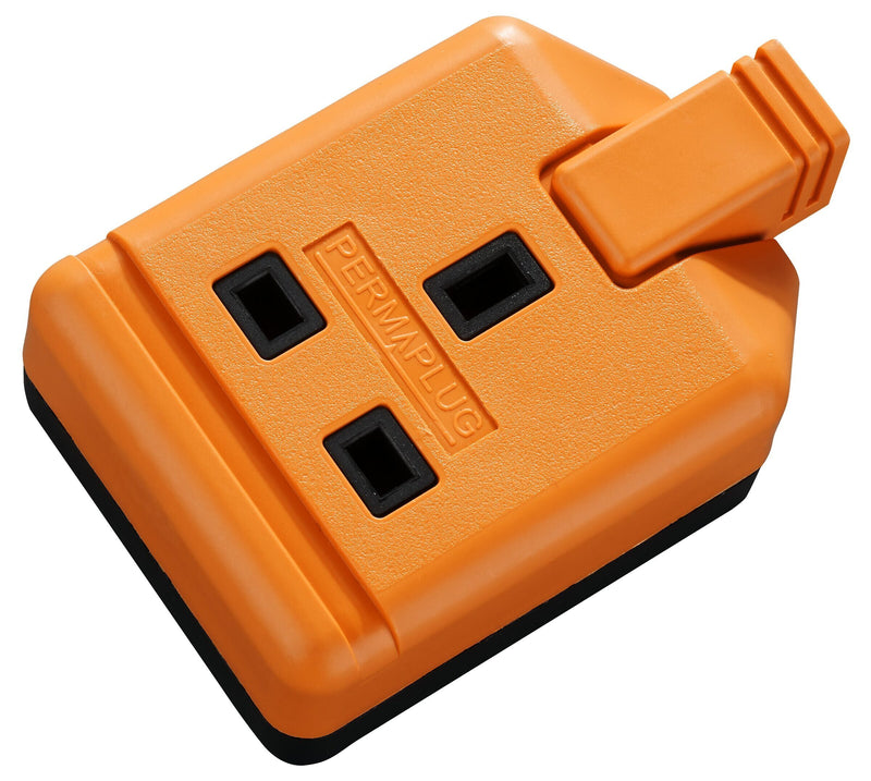Masterplug Work - 1 Socket, 13A, Orange