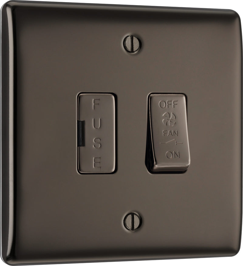 BG Electrical Nexus Metal Black Nickel - Triple pole, fused, fan isolator