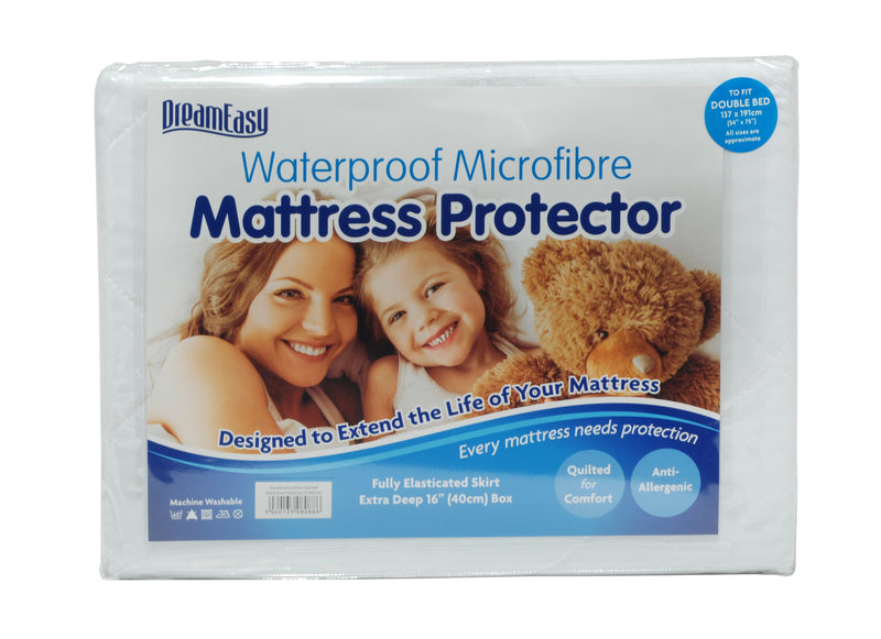 DreamEasy Waterproof Mattress Protector Double