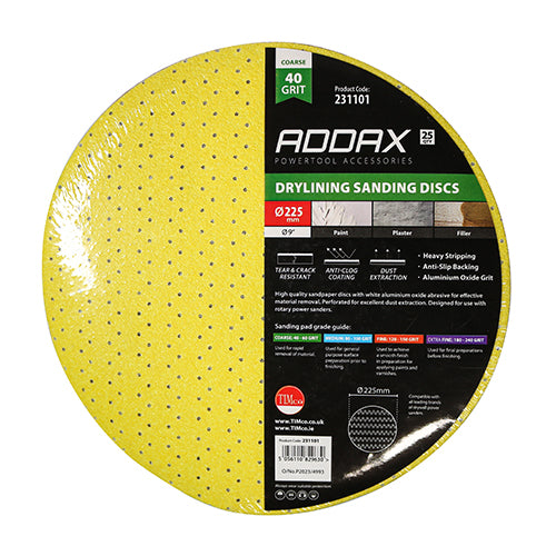 TIMCO Drylining Sanding Discs Grit Yellow