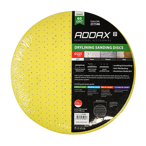 TIMCO Drylining Sanding Discs Grit Yellow