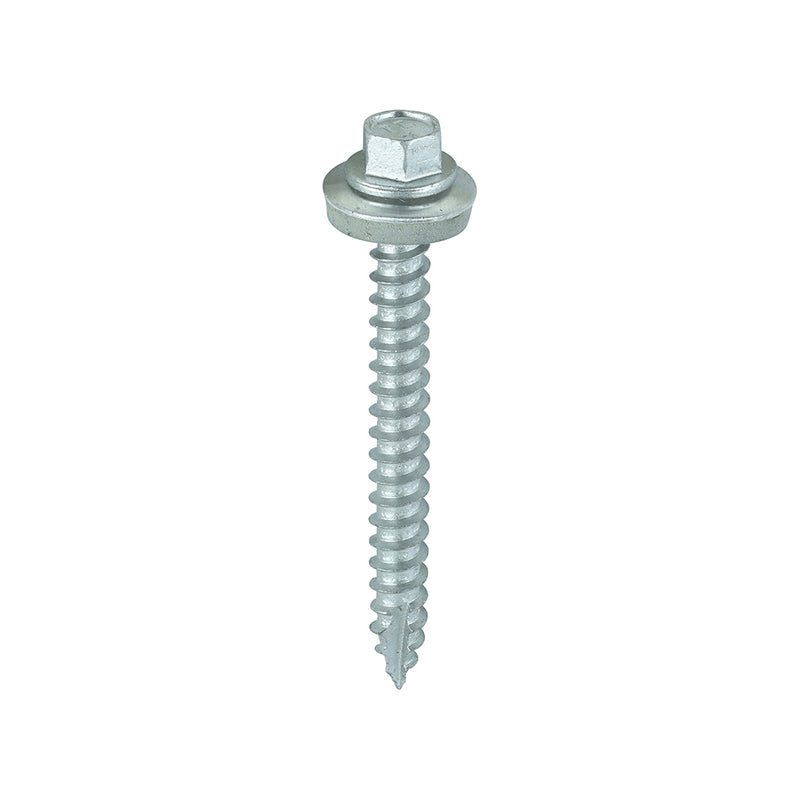 TIMCO Slash Point Sheet Metal to Timber Screws Exterior Silver with EPDM Washer — Box