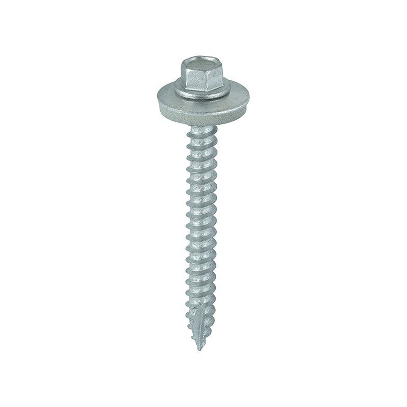 TIMCO Slash Point Sheet Metal to Timber Screws Exterior Silver with EPDM Washer — Box