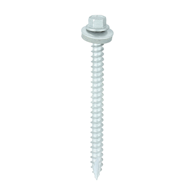 TIMCO Slash Point Sheet Metal to Timber Screws Exterior Silver with EPDM Washer — Box