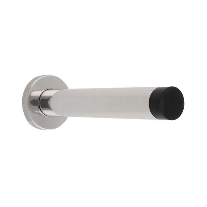 150 X 22Mm - Wall Mounted Doorstop On Rose - Concealed Fix - Polished Stainless Steel
