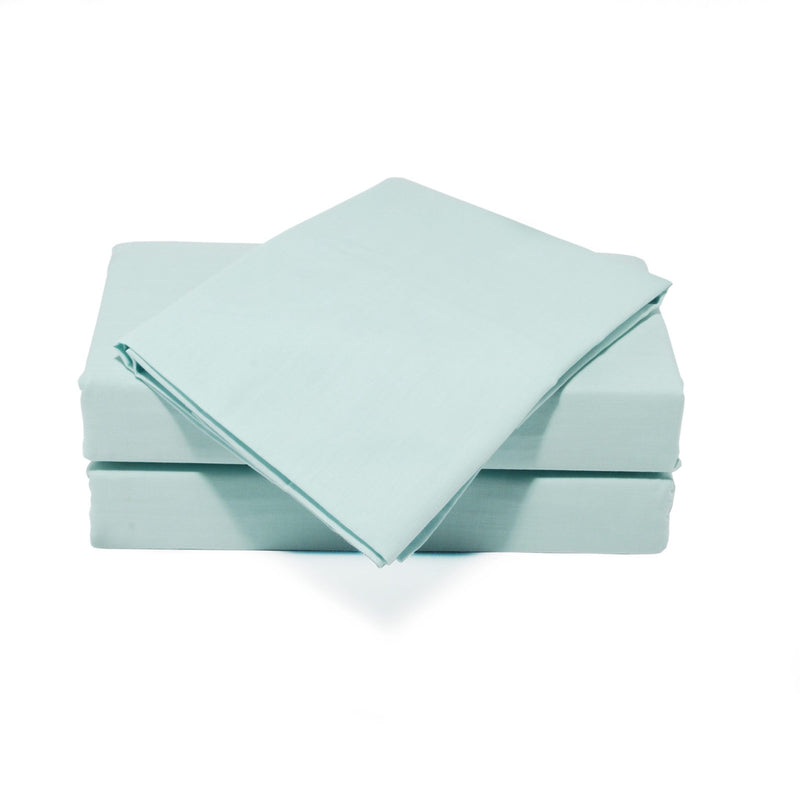 Percale Single Fitted Sheet Duck Egg