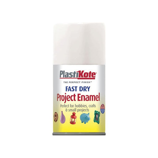 Plastikote Fast Dry Enamel Aerosol Gloss White 100ml PlastiKote - RockBottom Nothampton